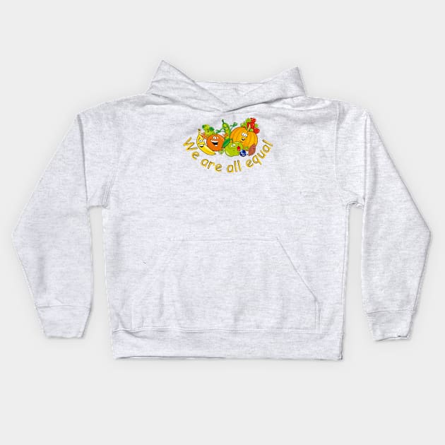 group of fruit and vegetables Kids Hoodie by Johnny_Sk3tch